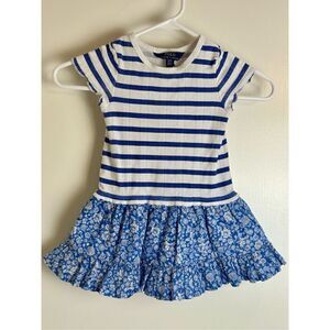 Polo Ralph Lauren 3/3T blue/ white Tshirt dress
